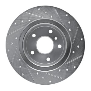 Land Rover Range Rover Brake Rotor (1) - Rear Left - R1 Concepts - Drilled & Slotted - Silver - `94-`04